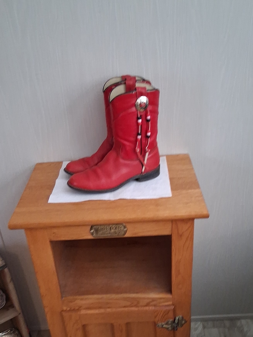 Texas Womens Red Western Cowboy Boots Sz 4 1/2 D